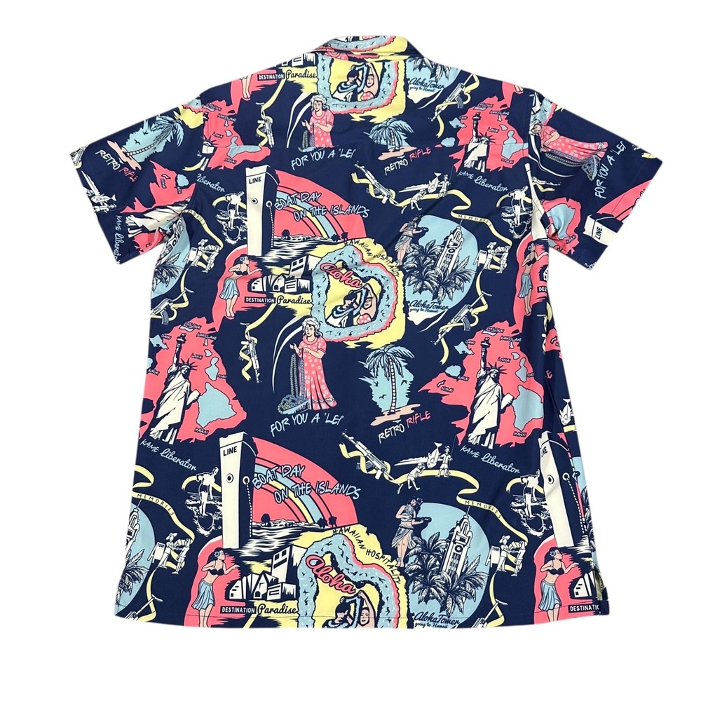 Retro‎ Rifle Button Down Shirts Mens Large Multicolor The Swayze Ocean Drive 2pk - Picture 3 of 13